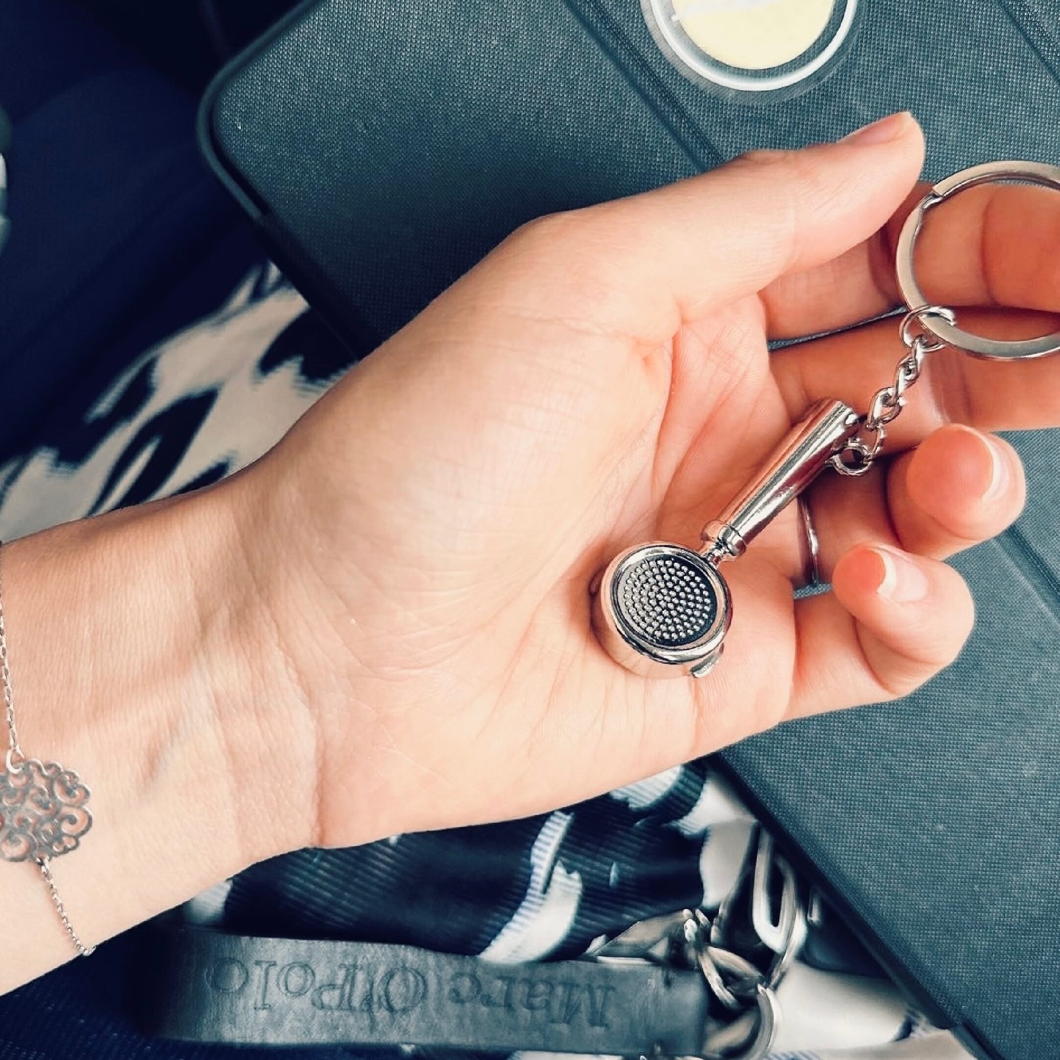 Verchromter Siebträger-Schlüsselanhänger – Bild 2